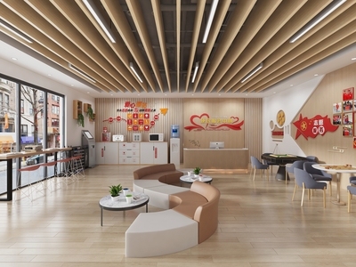 现代服务中心 社区便民服务中心 爱心驿站服务台 志愿者服务中心 便民收纳服务柜 党群服务活动室