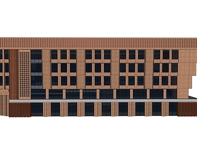 现代学校建筑 图书馆 综合楼 对称 典雅