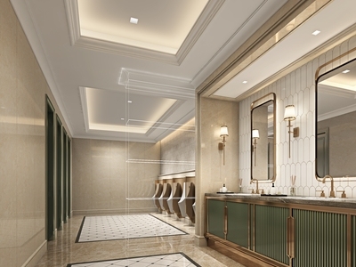 简欧轻奢公共卫生间