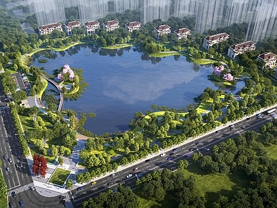 现代景观公园 滨水景观公园