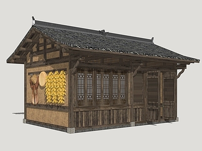 新中式乡村民房 乡村民居 民房建筑 怀旧老建筑 木建筑 乡土民居建筑