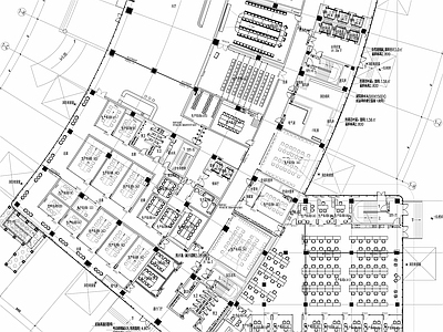 现代开放办公室 共享办公室 施工图