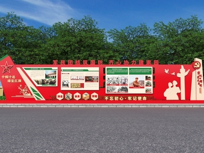 现代党政机关 党建文化 宣传栏 长廊