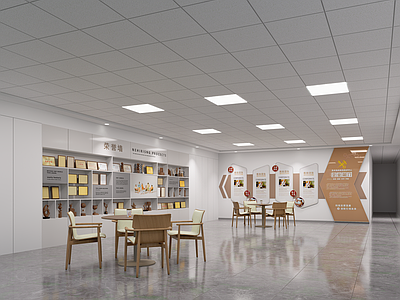 现代简约办公走廊 展厅 文化展示 荣誉展示 公司大厅