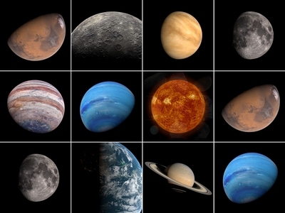 现代其他摆件 太阳系行星 地球太阳月球 火星土星水星 金星木星天王星 海王星地球火星