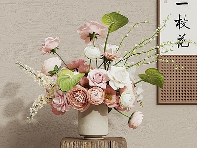 现代花艺 陶瓷花瓶 现代花卉 鲜花花艺 装饰品 装饰挂画