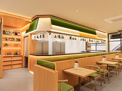 现代原木快餐店 快餐店