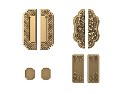 新中式平开门 精雕拉手