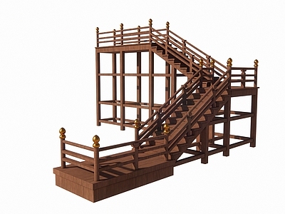中式复古古建筑 古建楼梯