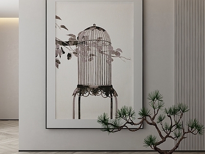 新中式侘寂挂画 油画 书房挂画 茶室挂画 客厅挂画 玄关挂画