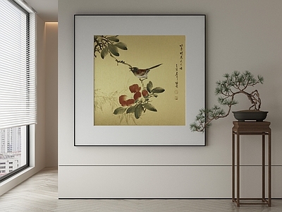 新中式侘寂挂画 油画 书房挂画 茶室挂画 客厅挂画 玄关挂画