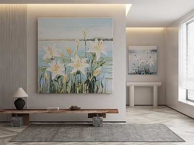 现代侘寂挂画 油画 书房挂画 茶室挂画 客厅挂画 玄关挂画