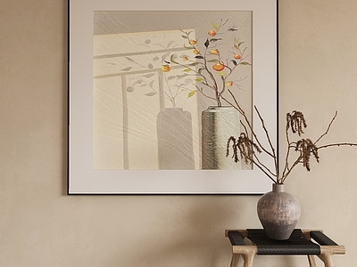 现代侘寂挂画 油画 书房挂画 茶室挂画 客厅挂画 玄关挂画