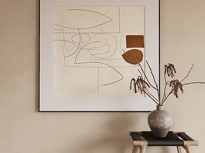 现代侘寂挂画 油画 书房挂画 茶室挂画 客厅挂画 玄关挂画