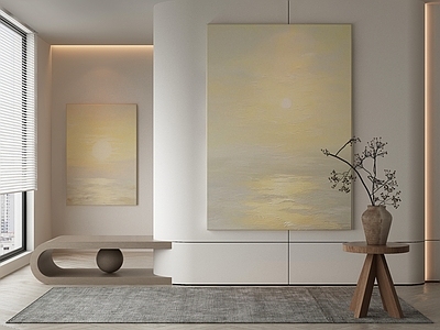 现代侘寂挂画 油画 书房挂画 茶室挂画 客厅挂画 玄关挂画