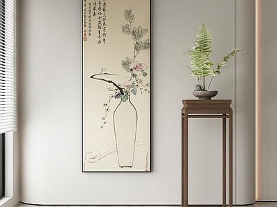 新中式侘寂挂画 油画 书房挂画 茶室挂画 客厅挂画 玄关挂画