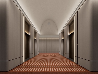 现代其他通用空间 电梯厅 酒店电梯厅