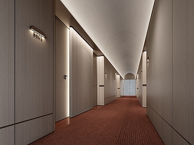 现代酒店走廊 客房