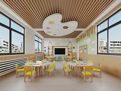 现代幼儿园 活动室美术室