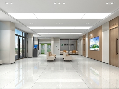 现代银行 现代银行 大厅 办公大厅