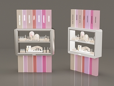 现代艺术装置 橱窗柜 展示架 彩妆架 陈列架