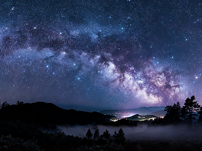 现代天空HDR 夜景星空HDR 夜景HDR 宇宙星空HDR 草原星空