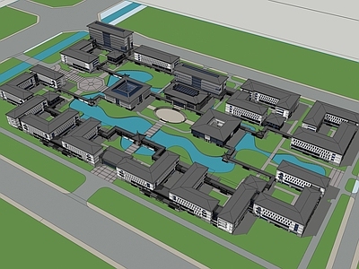 新中式医院建筑 康养中心 实训基地