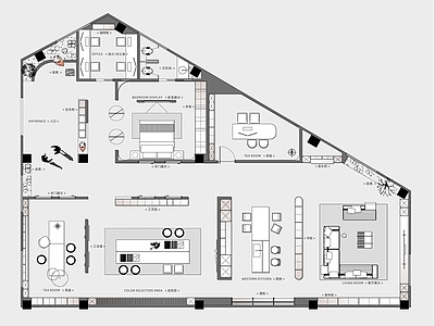 家具展厅 梦天木门 全屋定制展厅 展厅平面方案 施工图
