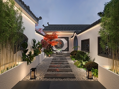 新中式其他功能空间 新中式庭院