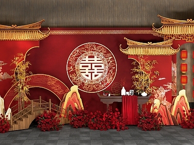 中式酒店走廊 中式婚礼美陈