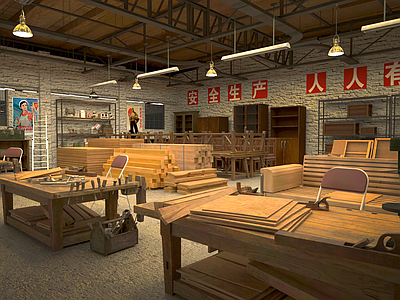 复古原木其他公共空间 年代 家具厂 木材厂 工厂