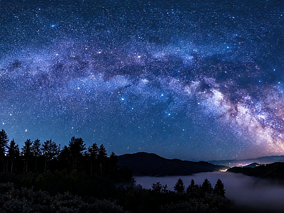 现代天空HDR 夜景星空HDR 宇宙星空HDR 夜景HDR