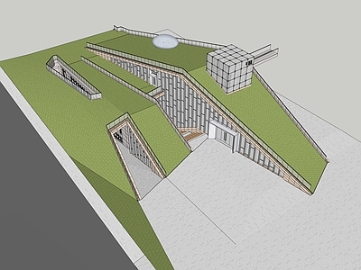 现代售楼处建筑 覆土售楼处 精细售楼处