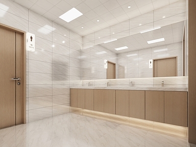 现代简约公共卫生间 男女卫生间 盥洗室 淋浴区 抗倍特 小便器