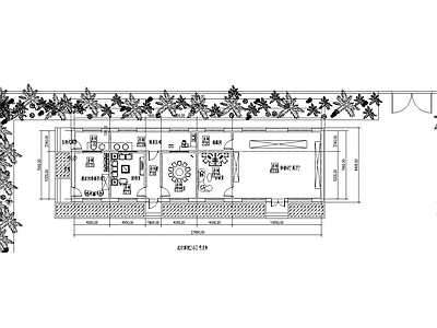 现代新中式办公楼建筑 供销社 单层 平面图 施工图