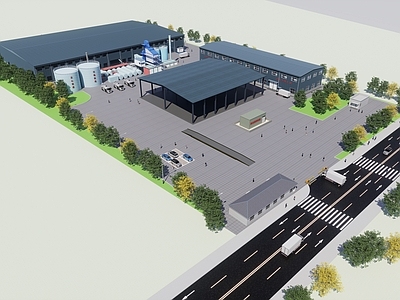 现代新中式厂房 现代工业厂房设计 厂房规划 门卫