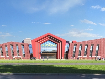 中式新中式收费站 服务区 收费站 红色服务区