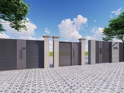 现代其他景观小品 别墅铁艺门 别墅门 现代铁艺门