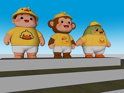 现代其他美陈 卡通美陈玩偶 动物动漫玩偶 卡通动物小品 网红商业美陈小品 动物IP小品