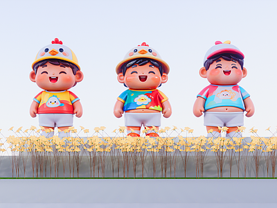 现代其他美陈 卡通动漫美陈 动漫主题IP玩偶 卡通人物小品 网红商业美陈玩偶 室外卡通人物