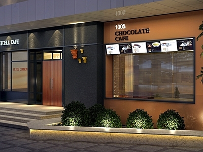 现代其他商业空间 咖啡店门头