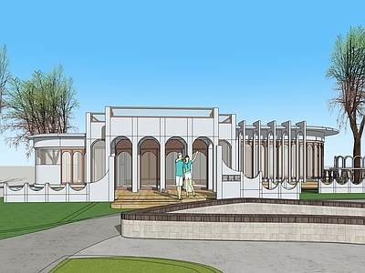 现代简欧小公建 拱圈建筑 小型驿站 创艺建筑 咖啡厅 艺术沙龙