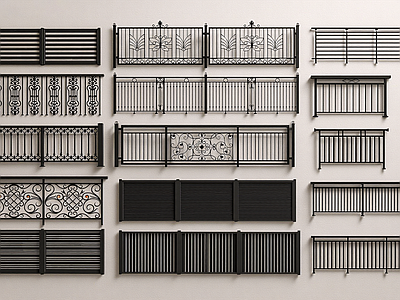 现代栏杆 现代栏杆 防护栏 扶手 铁艺栅栏 护栏