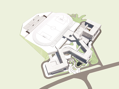 简约新中式学校建筑 简约现代学校