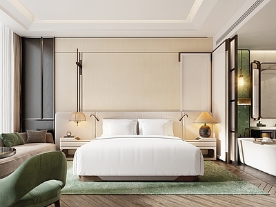 现代意式酒店客房 酒店客房 酒店 酒店大床房 酒店套房 酒店标间