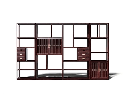 新中式中式书柜 新中式宋式美学红