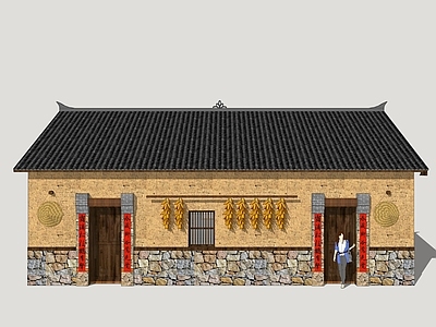 新中式乡村民房 农家乐 乡村农家乐 乡土民房 乡村民居建筑 土房子