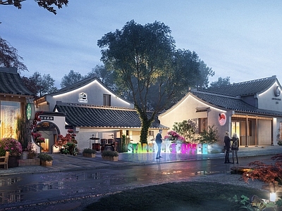 新中式中式商业街 中式街区 江南建筑 苏州院落 传统商业街 文创街区