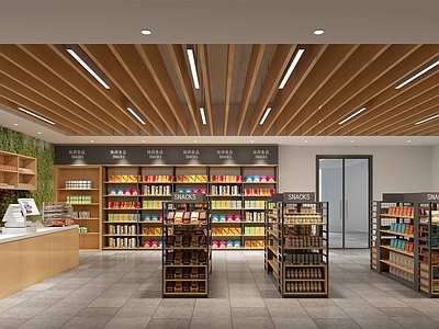 现代超市 现代超市 售卖区 售货架