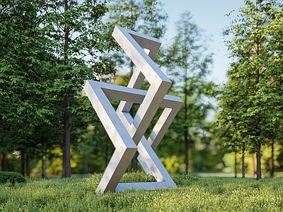 现代雕塑 景观雕塑 抽象 艺术 方块 科技